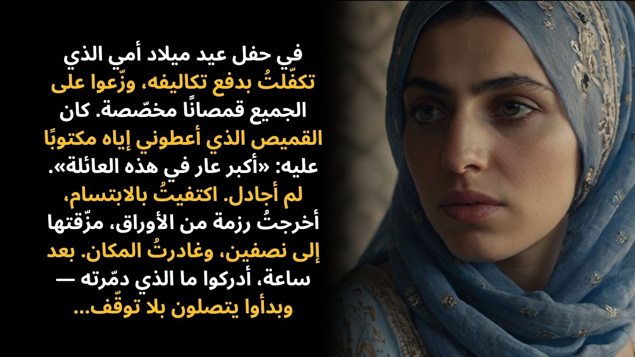 في الحفل العائلي، وصفني والداي بـ«أكبر عارٍ لهذه العائلة». لذا، أنا…