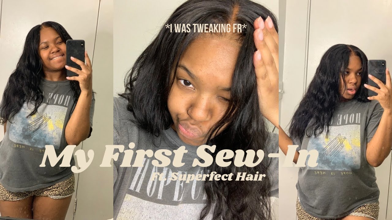 Doing a sew-in for the first time!!!| superfect hair 🩷 - YouTube