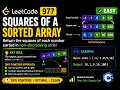 LeetCode 977: Squares of a Sorted Array | Two Pointers Approach Explained | Optimal C++ Solution