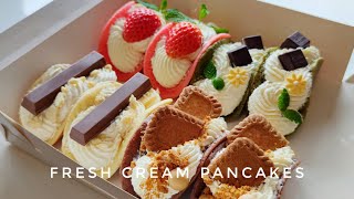 แพนเค้กครีมสด Fresh Cream Pancakes แพนเค้กนุ่ม หอม อร่อย ครีมนมสด 4 รสชาติ พาทำแพนเค้กเค้กสไตล์คาเฟ่