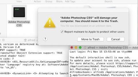mac os catalina photoshop move to trash...