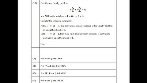 Existence of Unique solution ,Infinite solution , and No solution of Cauchy Problem .   GATE 2023