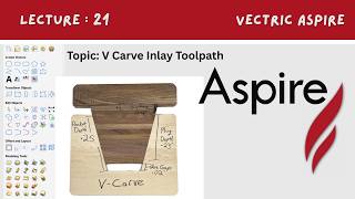 Aspire Tutorial Part 21 | V-Carve Inlay Toolpath Full Explanation in Detail | Digital Effect