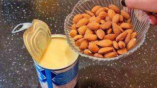 Klop Gecondenseerde Melk Met Amandelen Je Zult Versteld Staan Dessert In Een Minuut Geen Bakken