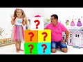 Diana with Dad learn how to have fun and play different games inside