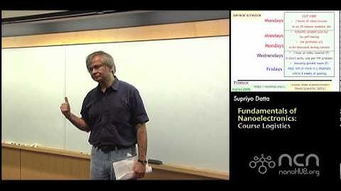 nanoHUB-U Fundamentals of Nanoelectronics I: Course Logistics