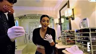 Kris and Kim Kardashian in latex gloves