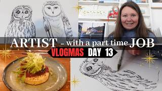 A Day at Work & my Christmas Works Do - Vlogmas Day 13 (Artist Studio Vlog) 2025
