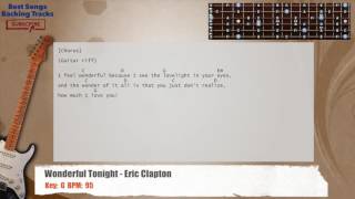 🎸 Wonderful Tonight - Eric Clapton Guitar Backing Track with chords and lyrics screenshot 4