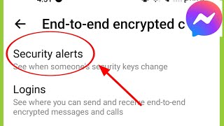 What is Security alert in Facebook Messenger