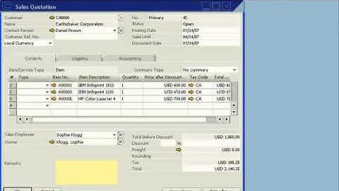 Sales Order Processing in SAP Business One