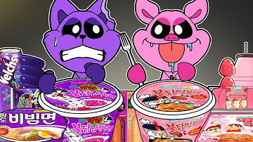 Convenience Store PURPLE PINK Mukbang CATNAP vs PICKY PIGGY POPPY PLAYTIME CHAPTER3 Animation | ASMR