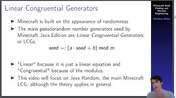 Minecraft Seedfinding Ep. 1 - Linear Congruential Generators