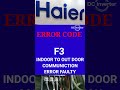 Haire invelter ac error code f3 faults and solutions Urdu/Hindi