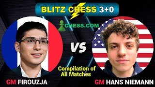 Alireza Firouzja vs Hans Moke Niemann | Blitz chess online 3+1 | Games Compilation | Chess.com