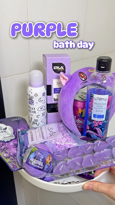 Purple bath 💜 What’s next? #bathday #asmr #bathroutine #purple