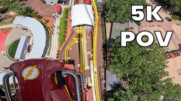 Flash: Vertical Velocity Back Row POV [5K] | Six Flags Great Adventure 2025