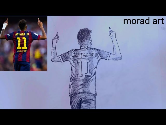 how to draw neymar jr easy / neymar drawing pencil - YouTube