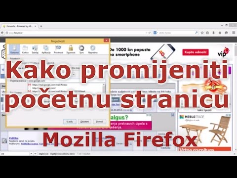 Kako promijeniti početnu stranicu (Mozilla firefox)