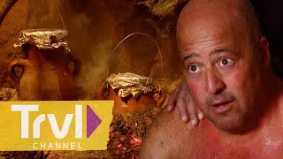 Cooking Fresh Camel Ribs in a Bathhouse?! | Bizarre Foods with Andrew Zimmern | Travel Channel