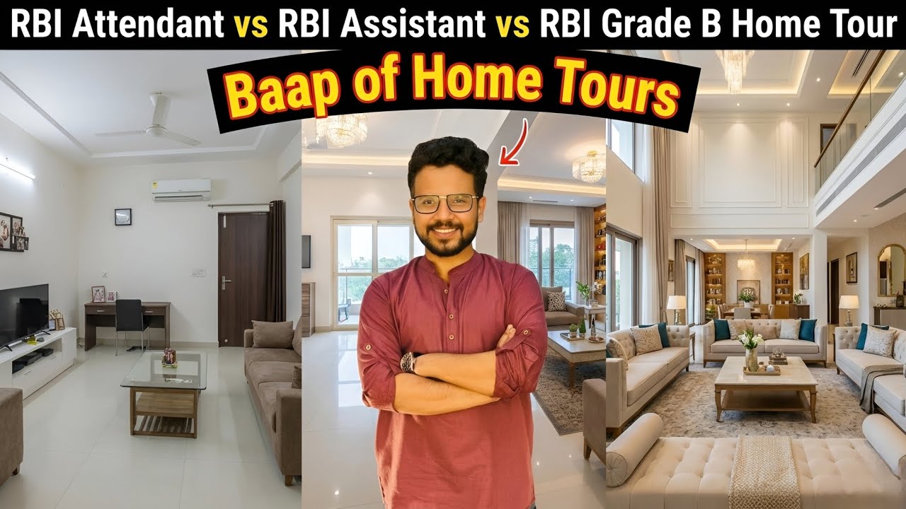 RBI Attendant vs RBI Assistant vs RBI Grade B Home Tour | Baap of Home Tours #rbi #rbiattendant