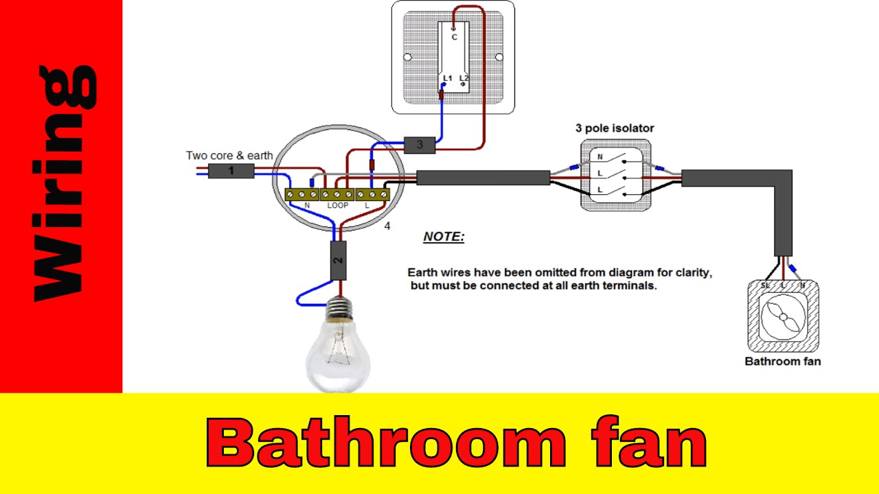 How to wire bathroom fan UK - YouTube