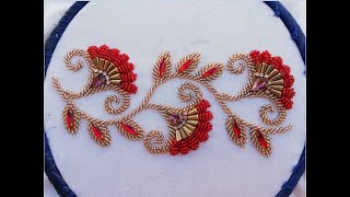 Hand embroidery design with beads pearls/border line embroidery for dress screenshot 2