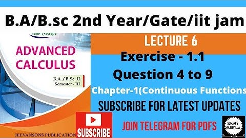 Solutions of Exercise 1.1 of Advance Calculus B.A/B.sc 2nd Year Maths | #advancecalculus
