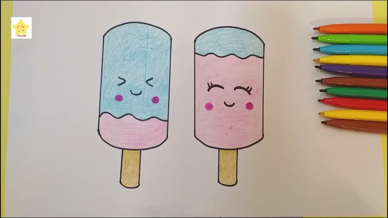 How to Draw a Cute Popsicle 🍦 | Easy & Fun | Little Star