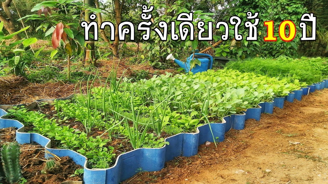 Легко сделать огород из старой черепицы.