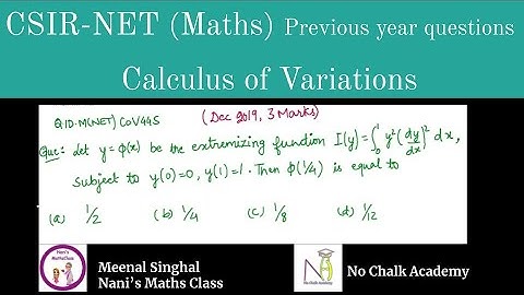 Calculus of Variation (EULER-LAGRANGE EQUATION) Question UGC NET (Q.ID.M(NET)CoV44S)