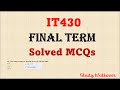 IT430 | Final Term | it430 mcq final term | it430 final term preparation2023 | it430 final term quiz