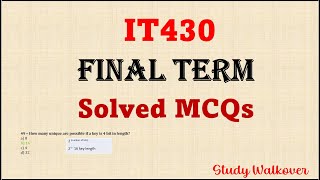 IT430 | Final Term | it430 mcq final term | it430 final term preparation2023 | it430 final term quiz