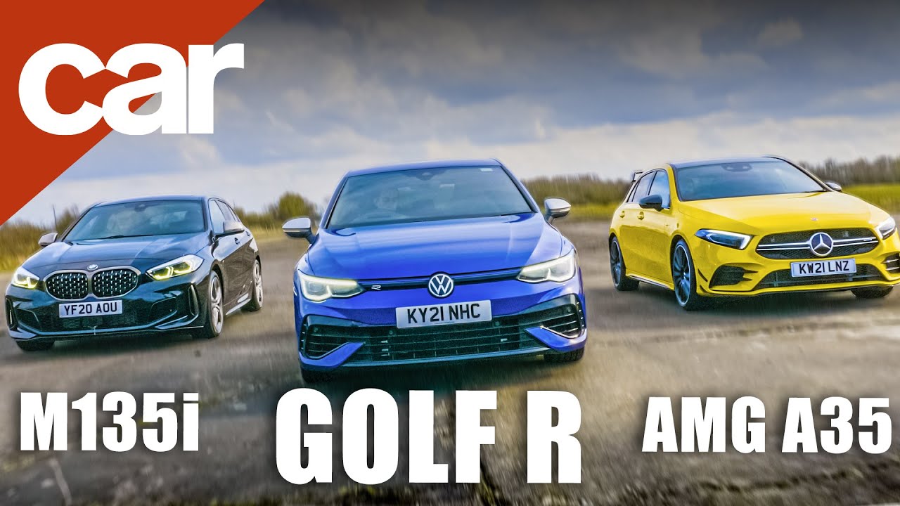 VW Golf R Mk8 vs Mercedes-AMG A35 vs BMW M135i | Who makes the best hot-hatch?