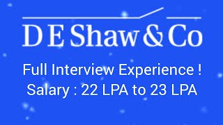 Celebrity D E Shaw Off-campus Drive (March) 2024 -  Interview Experience #deshaw #interviewexperience Wealth