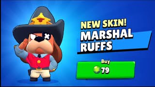 *NEW* Marshall Ruff Skin! Max Level Gameplay!  Knockout and Solo Showdown [Brawl Stars]