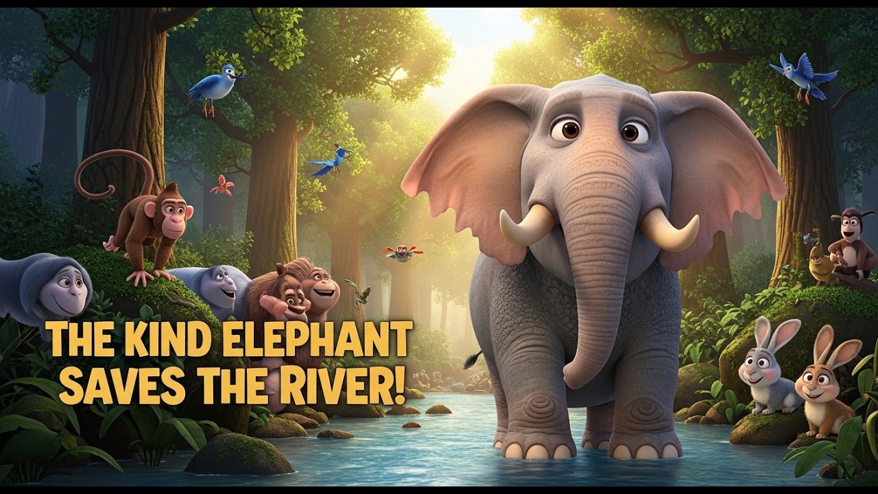 The Kind Elephant and the Lost River 🐘 | Kids Moral Story | Teamwork & Kindness