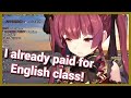 Hololive Marine discusses learning English, practices with chat, gets rickrolled