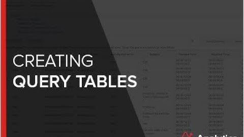 Zoho Analytics: Creating a Query Table
