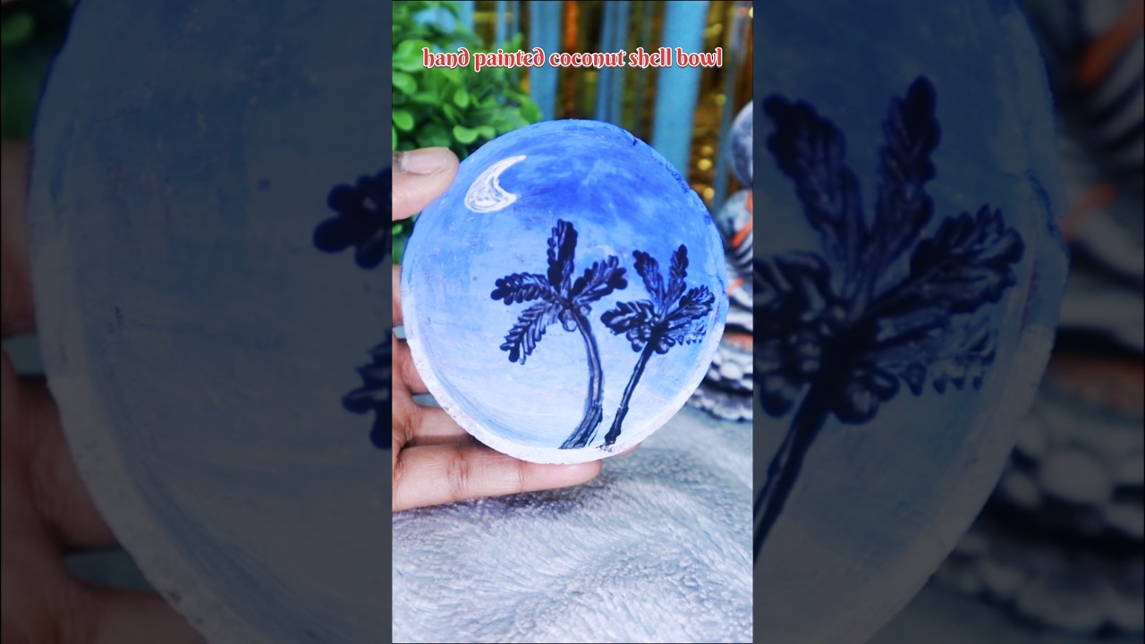 painted coconut shell bowl