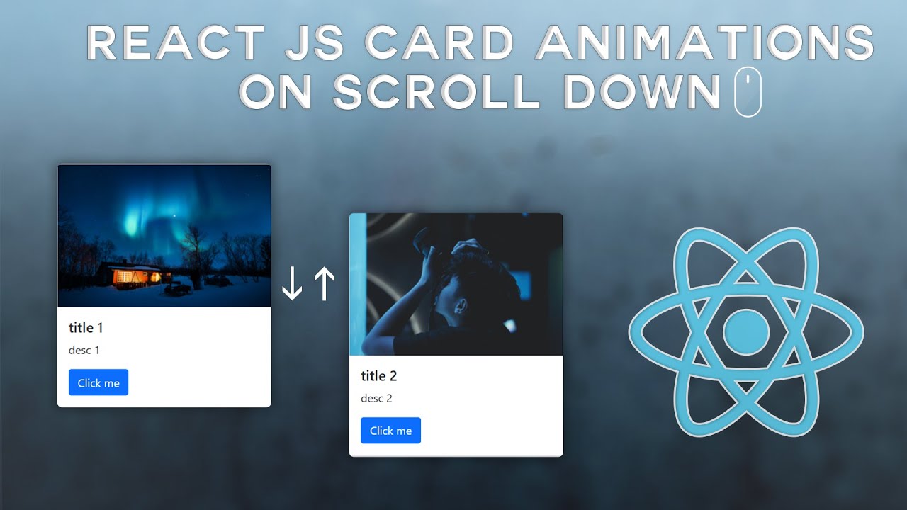 Animations On Scrolling In React JS | Card Animations On Scroll down | React  js scroll animation - YouTube