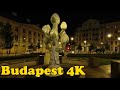 Night walk around Budapest Hungary 4K.