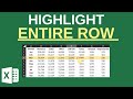 Highlight ENTIRE ROW in Excel by Clicking on ANY CELL