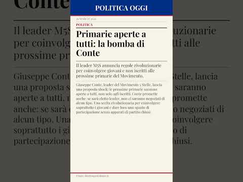 Video Conte: Primarie aperte anche ai non iscritti