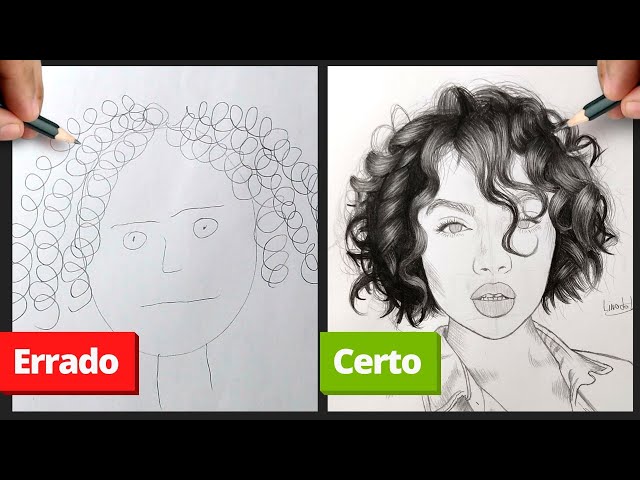 cabelo encaracolado desenho / LetsDrawIt