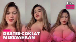 Bebby Moy Daster Coklat Motif Bunga Dalemnya Warna Ungu