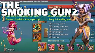 THE SMOKING GUNNZ - 1BILLION MYTHIC TRAP ACCOUNT OVERVIEW - 1 RALLYTRAP VS T5 6RALLY - Lords Mobile