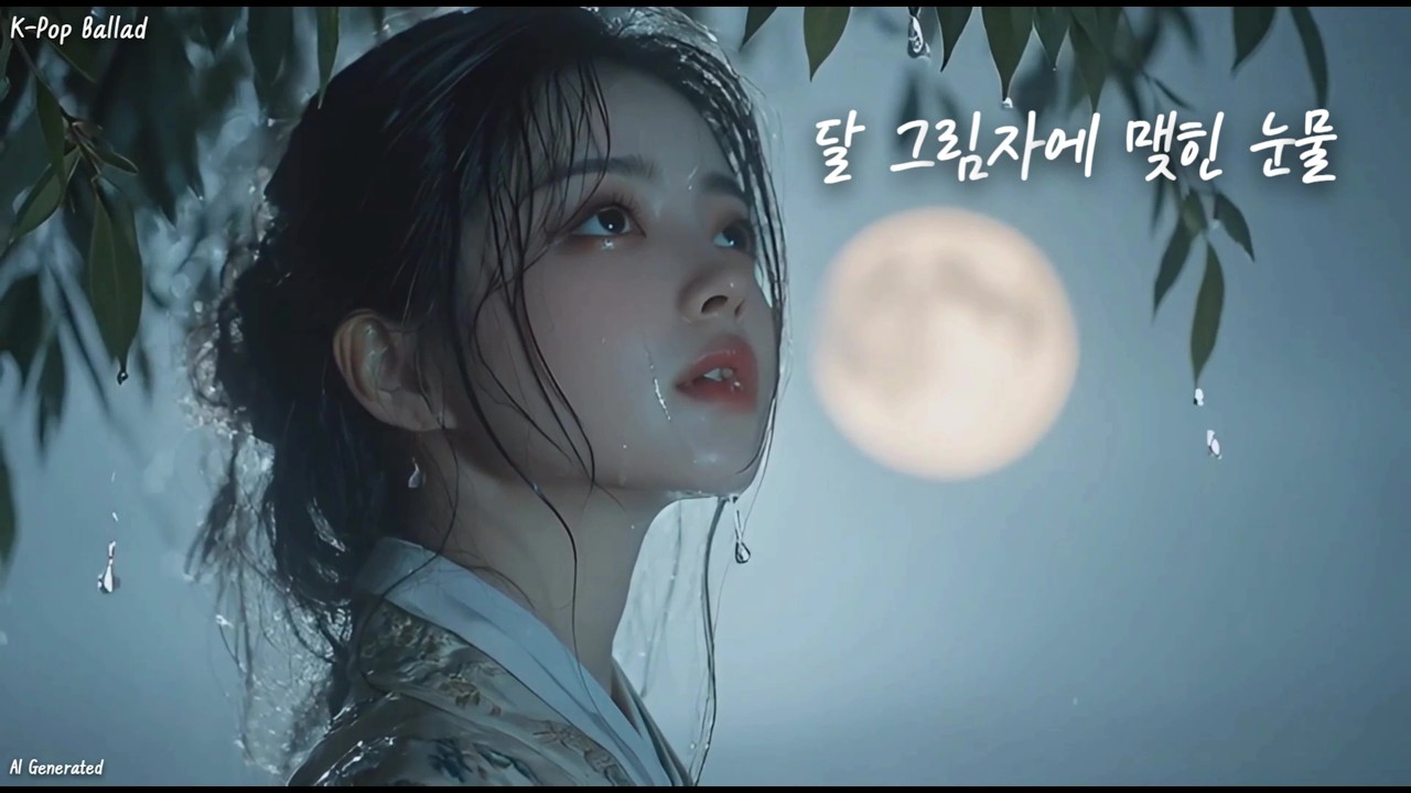 [K-Pop Ballad] 🎧 달 그림자에 맺힌 눈물 🎵 Tears in Moon Shadow 🌙 천 년을 돌아도 닿지 못할 인연 🎬 AI Generated