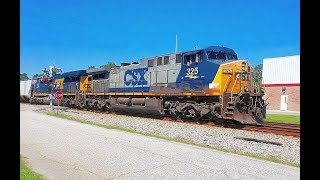 CSX YN2 CW44AC 325 leads V680-29 Spectacular hornshow thru Dunn, NC