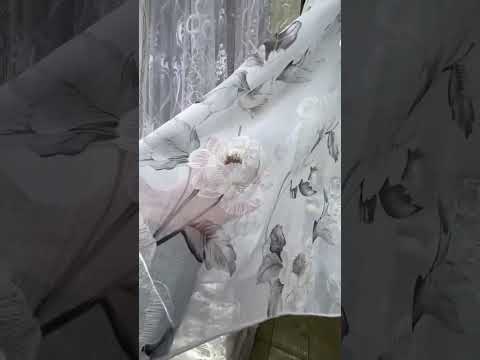 Тюль Лён батист цветок